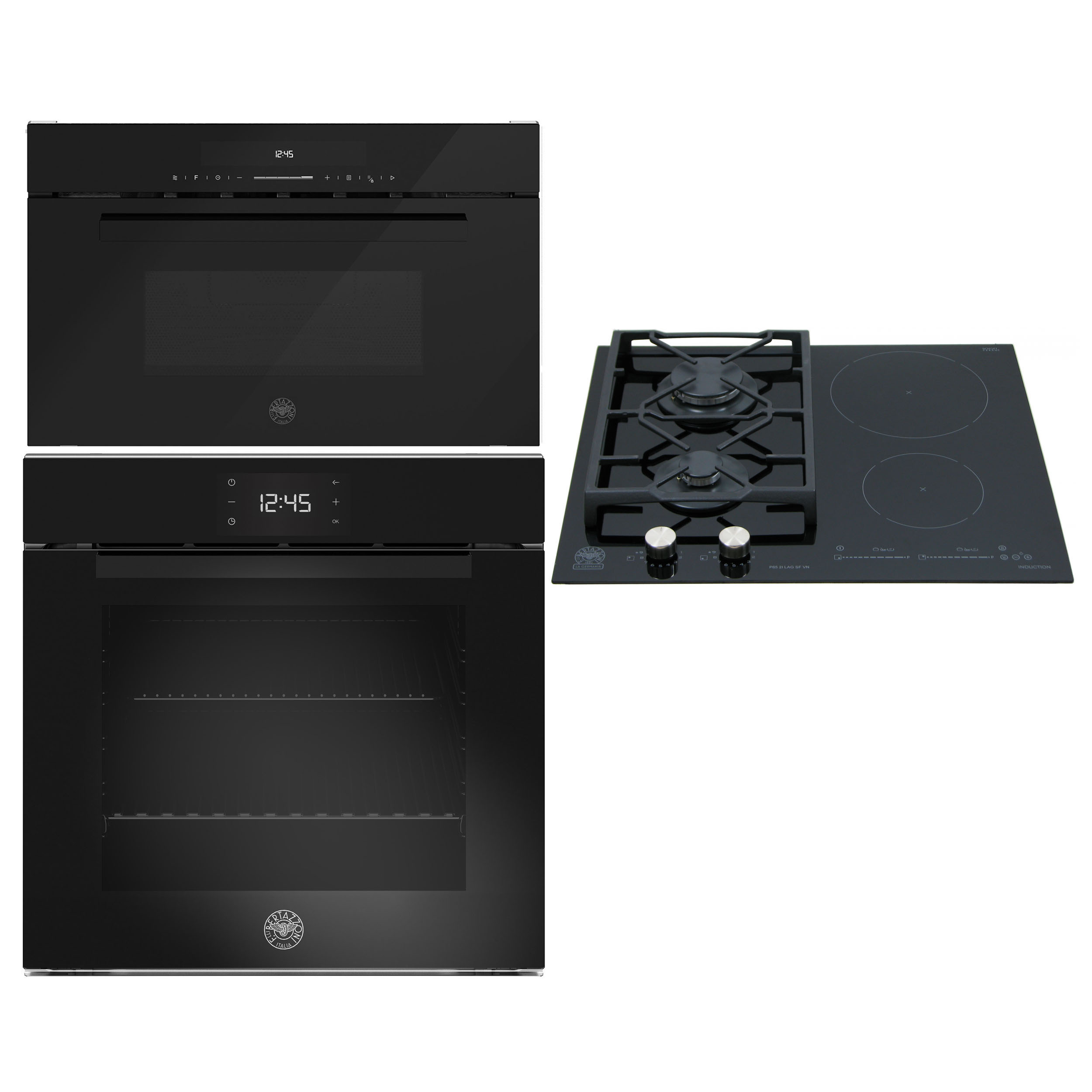 Σετ Εντοιχισμού με φούρνο ηλεκτρικό FMOD6115PLB2 + εστίες μικτής τροφοδοσίας P65 2I LAG SF VN +φούρνος μικροκυμάτων FMOD3 05 3W L B1